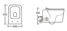 Подвесной унитаз CeramaLux 036 с сиденьем микролифт, черный матовый