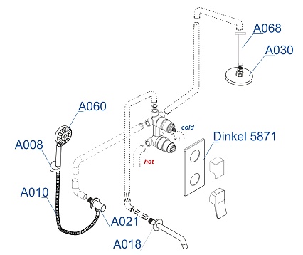 Душевой набор WasserKRAFT Dinkel A175868