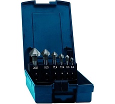 Набор зенковок конических HSS-E, 6 предметов, DIN 335 C, 90 градусов, тип C, 6.3-20.5 мм ZIRA ZI-600061