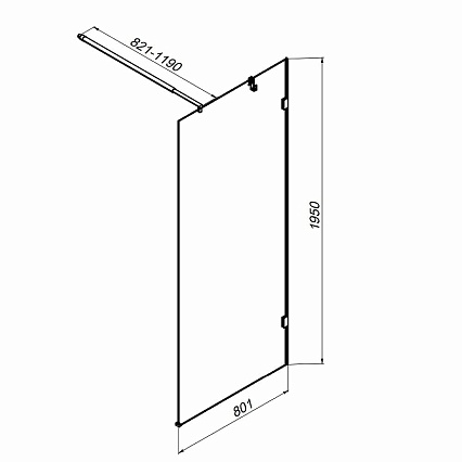 Душевая перегородка Am.Pm X-Joy W94WI-80-F1-MTE 80x195 матовый хром, прозрачное