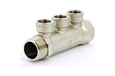 Коллектор Tiemme 3 отвода, 1&quot;х1/2&quot;В (никель) 1910077 / 1943N060403