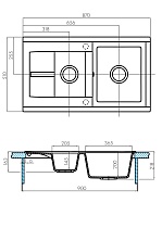 Кухонная мойка Акватон Делия 87 см, песочный