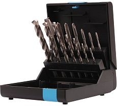 Набор метчиков машинных VOLKEL M3-M12 HSSE DIN371/376 (+ сверла) 14пр V47835