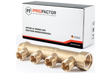 Коллектор латунный PROFACTOR в/н 3/4" х 4 вых 1/2" нар PF MF 262.4