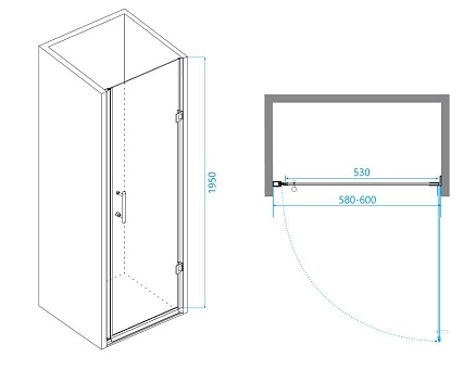 Душевая дверь RGW Passage PA-06B 60x195, прозрачное, черный