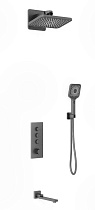 Душевой набор Vincea Inspire VSFW-433TI4GM термостат, вороненая сталь