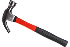 Молоток-гвоздодер, фибергласовая рукоятка Biber Профи 600г 6/24 тов-080754