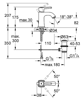 Смеситель для раковины Grohe Grandera 23303000