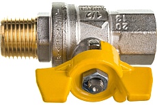 Шаровой кран для газа RUB 1/2 DN15 PN40, ВР-НР, серия ROMA S.84, бабочка S84D26