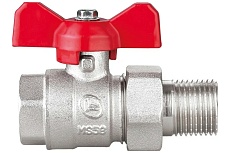 Шаровой Кран DOUBLE-LIN латунный резьбовой, бабочка, со сгоном НР/ВР 1&quot; LL1045 (1&quot;)