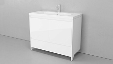 Мебель для ванной Velvex Klaufs 100 см напольная, 2 дверцы белый глянец