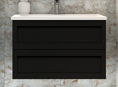 Мебель для ванной Art&Max Platino 100 см с керамической раковиной, черный матовый