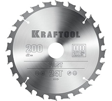 Диск пильный по дереву Kraftool Fast 200x32 мм, 24Т 36950-200-32