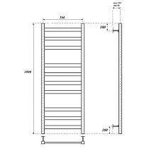 Полотенцесушитель электрический Point Меркурий PN83850W П10 50x100 диммер справа, белый