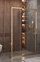 Душевой уголок Cezares MOLVENO-AHF-31-120/90-C-BORO-IV 120x90 прозрачный, брашированное золото