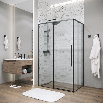 Душевой уголок Grossman Galaxy 120.K33.01.1380.21.02 130x80 шиншилла, черный матовый