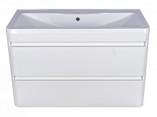 Тумба с раковиной Style Line Атлантика 90 см подвесная, белый антискрейч