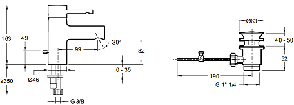 Смеситель для раковины Jacob Delafon Cuff E37041-CP