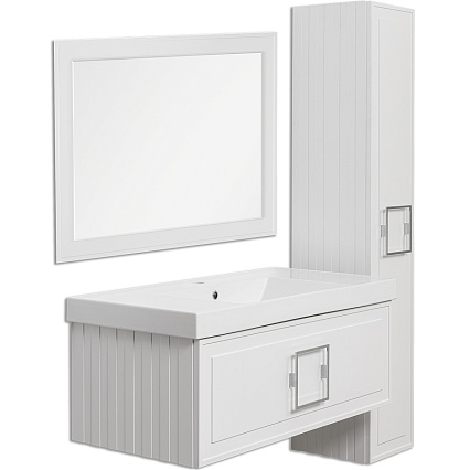 Зеркало La Fenice Cubo 100x80 см белый матовый FNC-02-CUB-B-100-80