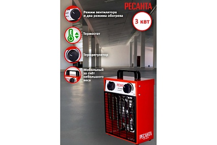 Тепловая электрическая пушка Ресанта ТЭП-3000Н 67/1/18