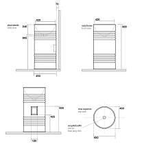 Раковина Kerasan Artwork Barrel 474301 45 см слив в стену, белый