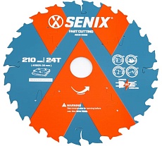 Диск пильный по дереву 210х30 мм, 24Т SENIX AECS-0008