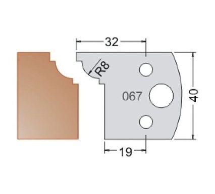 Нож мультисистема HSS фаска ампир R8 40x20x4 мм Dimar 3306740
