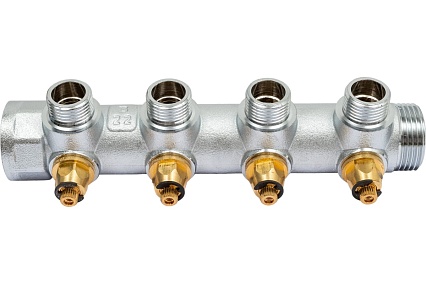 Регулирующий коллектор STOUT 1, 4 отвода 1/2 плоское уплотнение SMB-6849-011204 RG008UJF325839