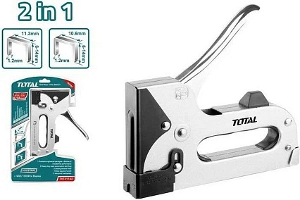 Степлер мебельный, тип скобы 53 и 140, 6-14 мм Total THT31142