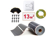 Плёночный электрический тёплый пол ТеплоСофт 13м.кв с терморегулятором плёнка 13м.кв.