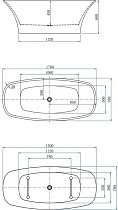 Акриловая ванна Aquanet Family Smart 170x78 см, 88778-MW белый матовый