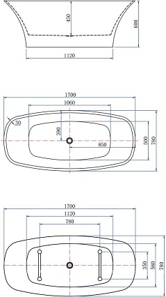 Акриловая ванна Aquanet Family Smart 170x78 см, 88778-MW белый матовый