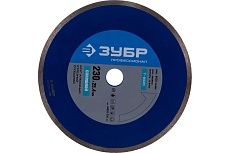 Диск алмазный "ПРОФЕССИОНАЛ" сплошной для электроплиткореза (230х25,4 мм) Зубр 36655-230_z01