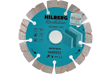 Диск алмазный отрезной Revolution 125х22.23х12 мм Hilberg HMR802