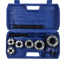 Набор трубных клуппов Тундра 1/4&quot;-3/8&quot;-1/2&quot;-3/4&quot;-1&quot;-1 1/4&quot; + трещотка в сборе, 9 предметов 4987620