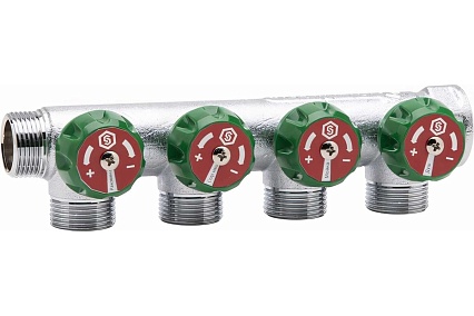 Регулирующий коллектор STOUT 1, 4 отвода 1/2 плоское уплотнение SMB-6849-011204 RG008UJF325839