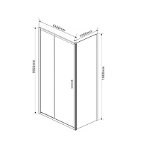 Душевой уголок Vincea Garda VSR-1G1014CLG 140x100 брашированное золото, прозрачный