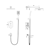 Душевой набор Oliveeka D-Line OL-939003-MB черный матовый
