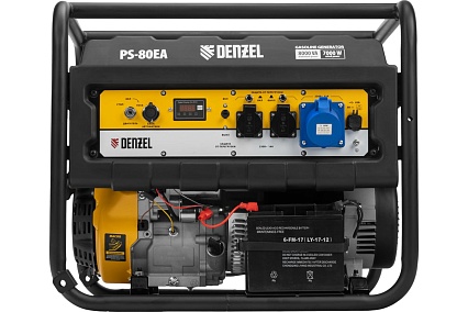 Бензиновый генератор Denzel PS 80 EA, 8,0 кВт, 230В, 25л 946924