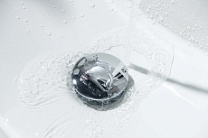 Донный клапан Aquatek AQ6002CR с переливом, Push-open, хром