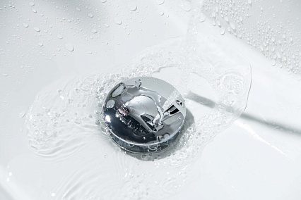 Донный клапан Aquatek AQ6002CR с переливом, Push-open, хром