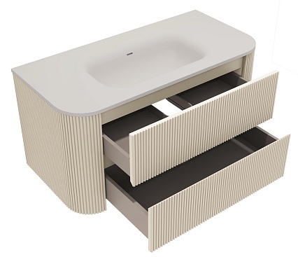 Тумба с раковиной Vincea Альто (Alto) 100 см светло-бежевый матовый