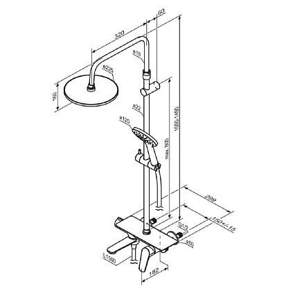 Душевая стойка Damixa Jupiter 977730300 черный