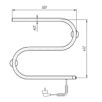 Полотенцесушитель электрический Domoterm S-образный DMT 112 42x50 ТЭН справа, хром
