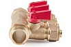 Коллектор с шаровыми кранами PROFACTOR в/н 3/4" х 3 вых 16 цанга PF MVP 266.3