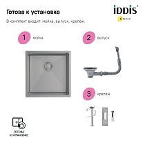 Кухонная мойка Iddis Edifice EDI44G0i77 44 см графит