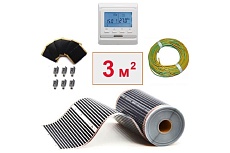 Плёночный электрический тёплый пол ТеплоСофт 3м.кв. с электронным терморегулятором плёнка 3м.кв./эл