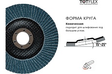 Круг лепестковый торцевой AGGRESSOR-PRO 2 (125x22 мм; Z; P80) TOTFLEX 4631148128071