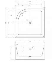 Акриловая ванна Abber AB9337 140x140, белый