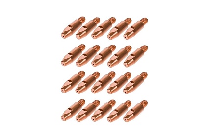 Наконечник токопроводящий 20 шт, CU-E, М6x28 мм, d=0.8 мм для горелок mig/mag Энаргит CU-E-M6-28-08-20